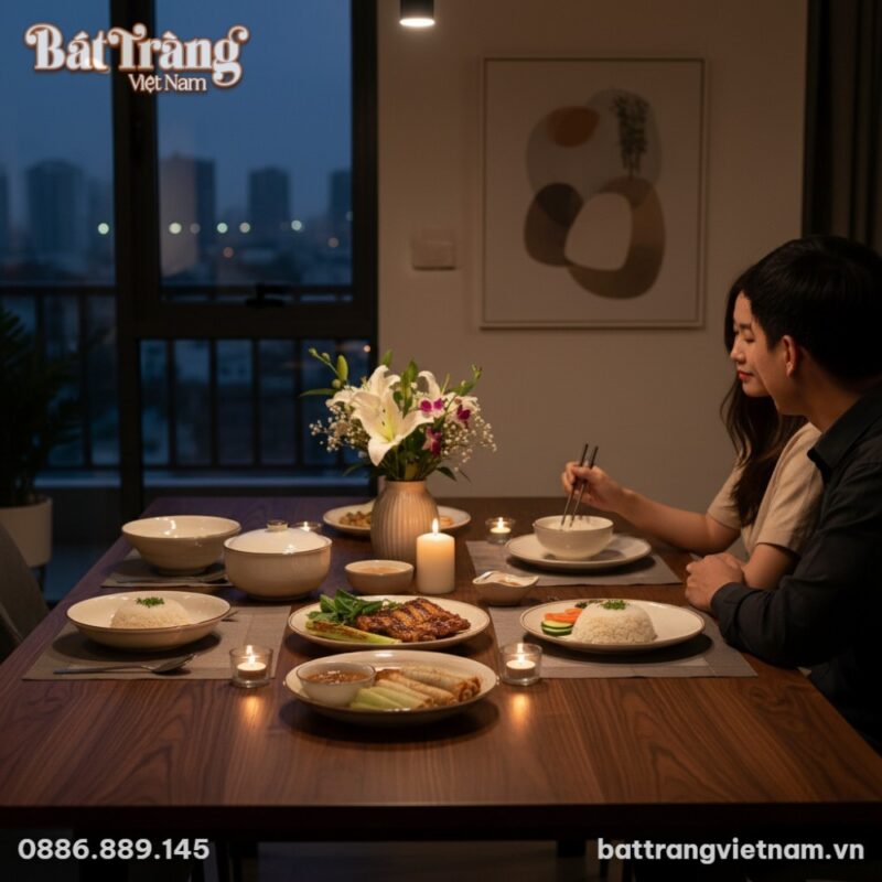 Một bàn ăn tối lãng mạn cho cặp đôi trẻ Việt Na...