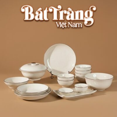 Bộ bát đĩa men sứ trắng Lục Vị An Khang BD-50 - Ảnh đại diện