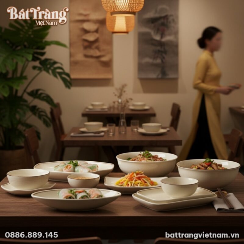 Một bàn ăn được bài trí thanh lịch tại một nhà ...