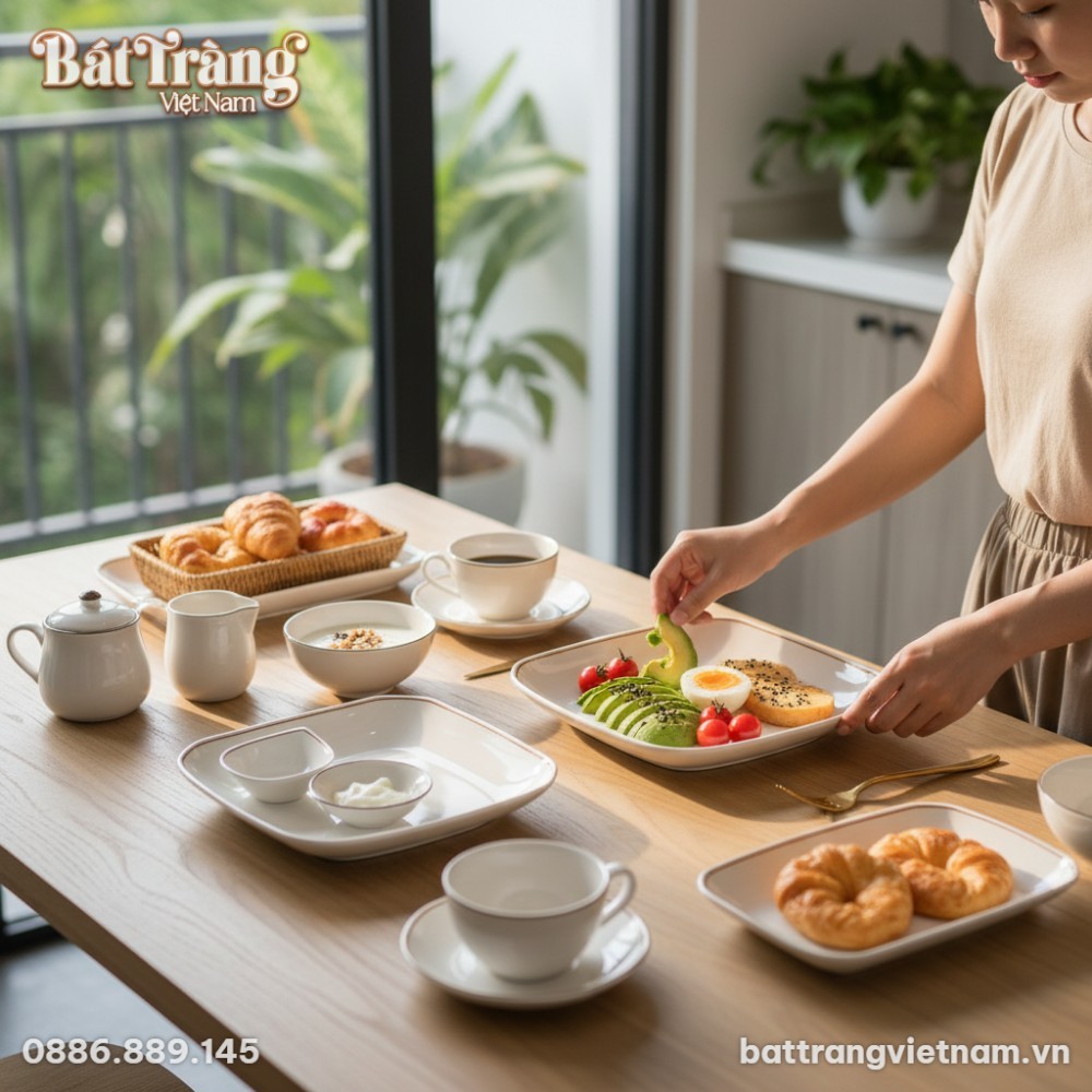 Các món đồ gia vị như lọ muối tiêu, hũ đường, và ấm rót được thiết kế đồng bộ, hoàn thiện vẻ đẹp của bộ sưu tập