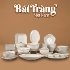 Bộ bát đĩa men sứ trắng Thịnh Soạn Toàn Phần BD-56