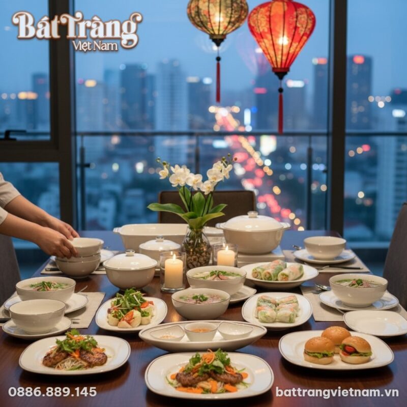 Bàn tiệc nhỏ tại gia sang trọng trong căn hộ Vi...