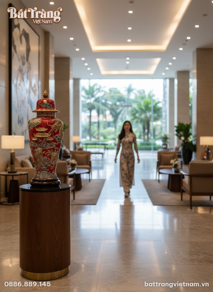 Choé phong thủy Cá chép vượt Vũ Môn cao 80cm me...