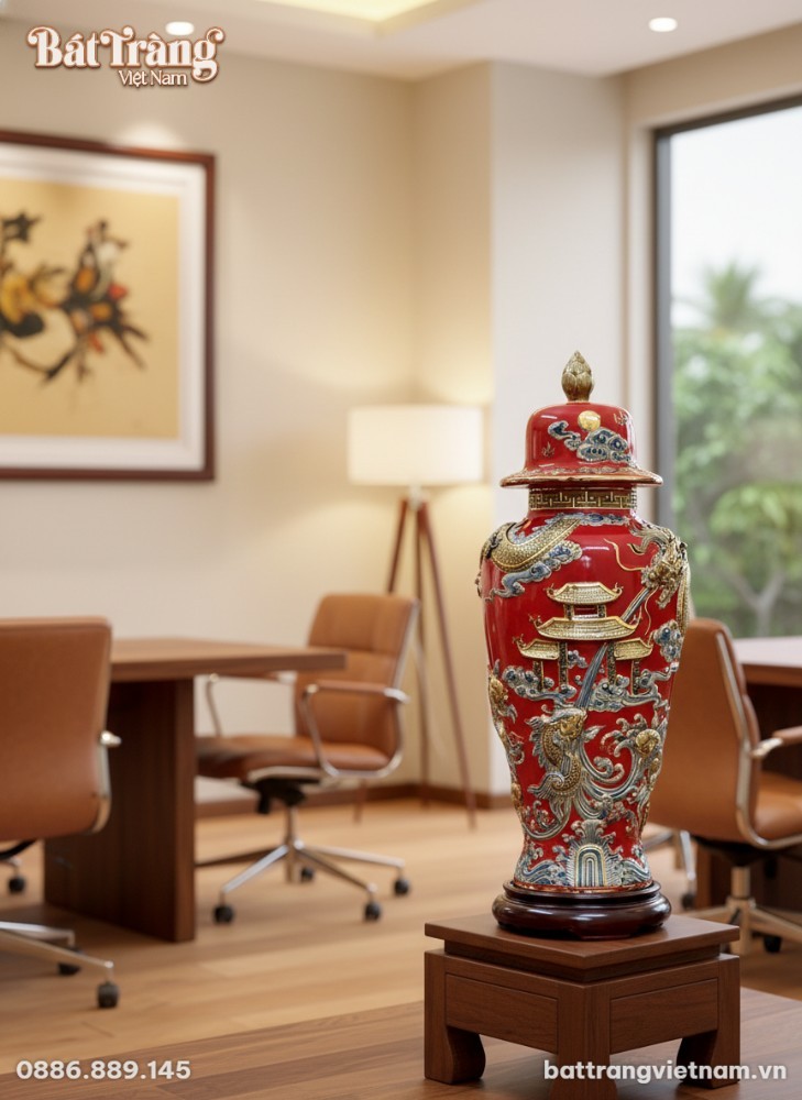 Choé phong thủy Cá chép vượt Vũ Môn cao 80cm, m...