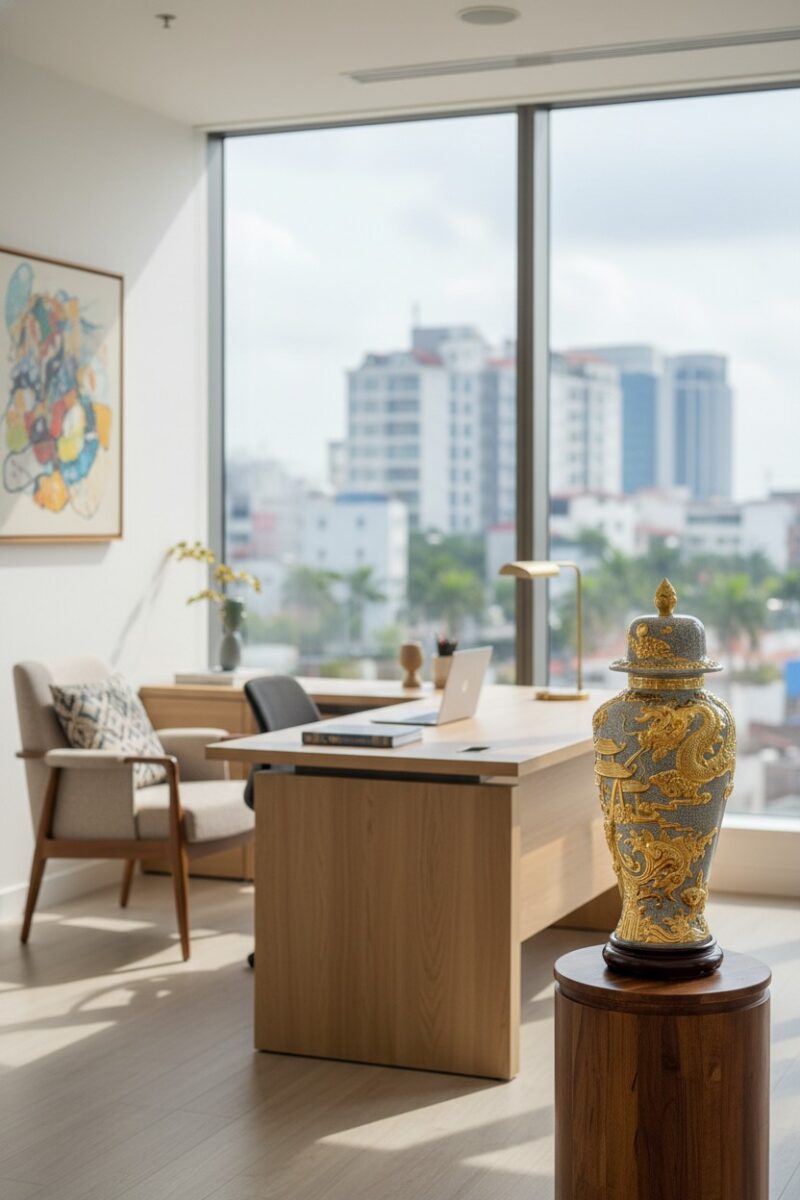 Nội thất văn phòng hiện đại kiểu Việt Nam, chóe...