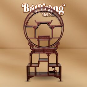 Kệ trưng bày đồ cổ gỗ hương dáng nguyệt màu nâu đỏ 210cm BT-ĐG01