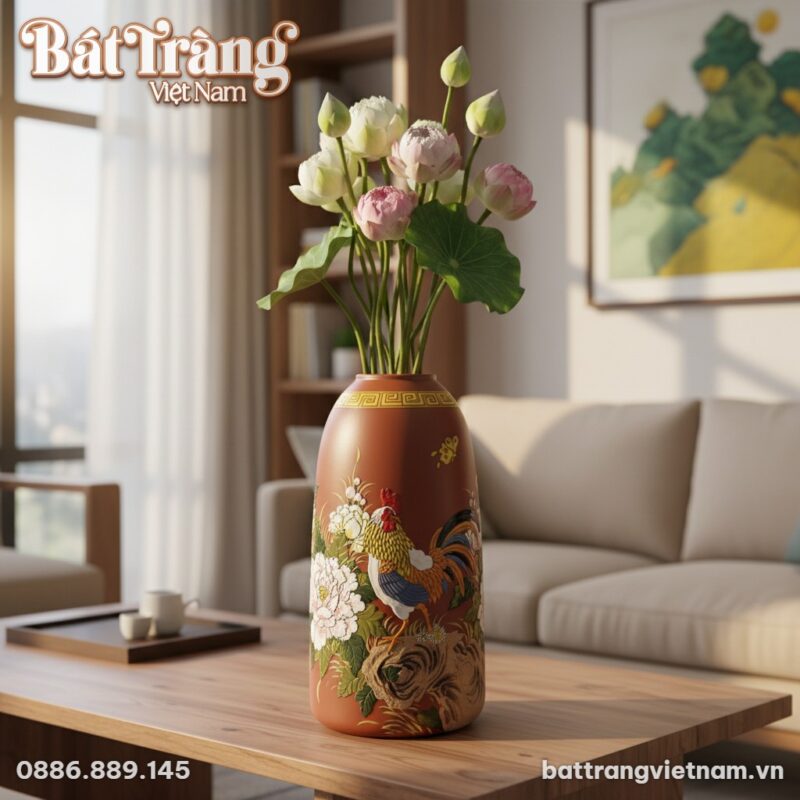 Một lọ hoa Bát Tràng dáng chuông đặt tinh tế tr... Một lọ hoa Bát Tràng dáng chuông đặt tinh tế tr...