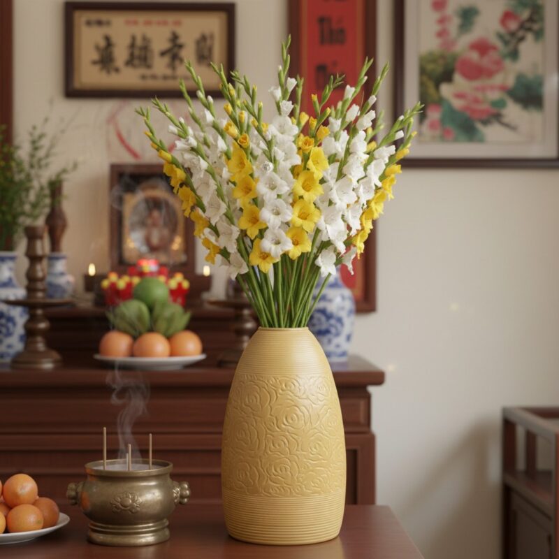 Lọ hoa gốm Bát Tràng men nâu be 48cm, dáng chuô...