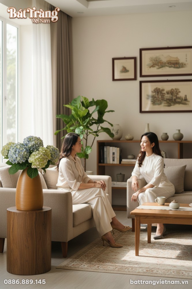 Một người phụ nữ Việt Nam thanh lịch mặc &aacute;o d&agrave;i...