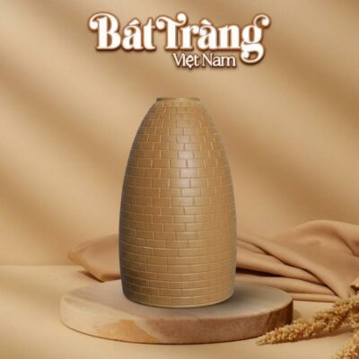 Lọ hoa dáng chuông hoạ tiết ô gạch nổi Bát Tràng BT_LH55 - Ảnh đại diện