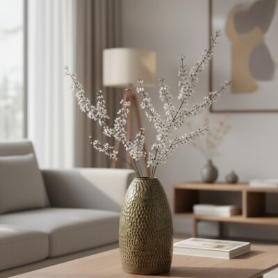 Lọ hoa BT_LH67 men rêu, cao 48cm, đặt trên bàn ...