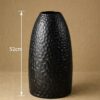 Kích thước Lọ hoa dáng chuông hoạ tiết sần men đen Bát Tràng BT_LH56