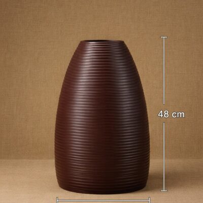 Kích thước Lọ hoa dáng chuông hoạ tiết sọc ngang nâu mộc Bát Tràng BT_LH97