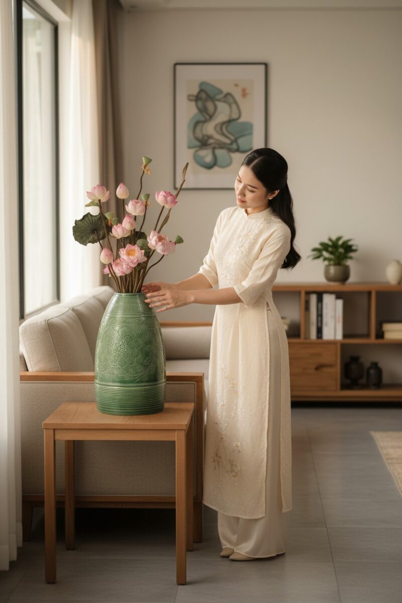 Một người mẫu trong trang phục thanh lịch kiểu ...