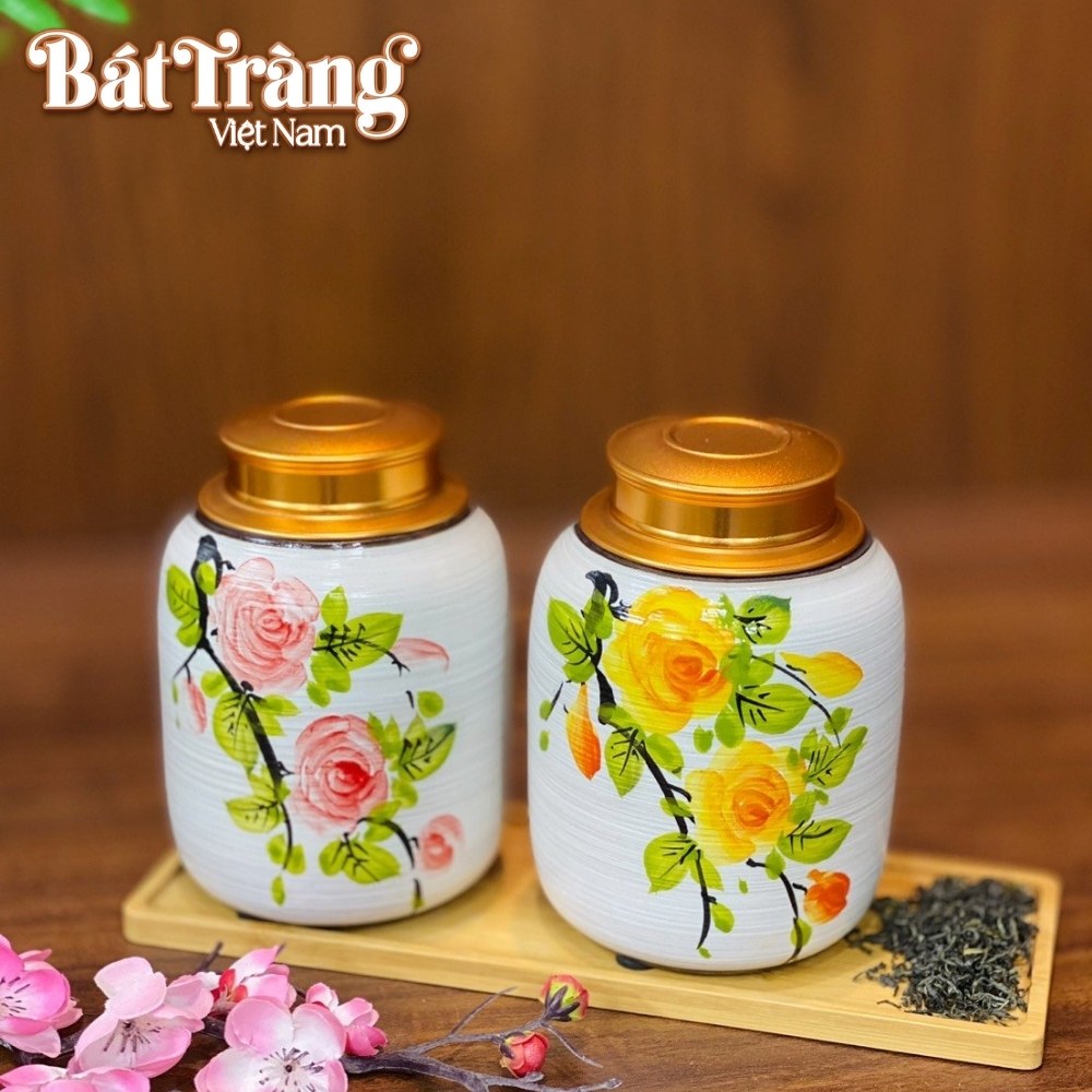 Hũ đựng trà gốm sứ