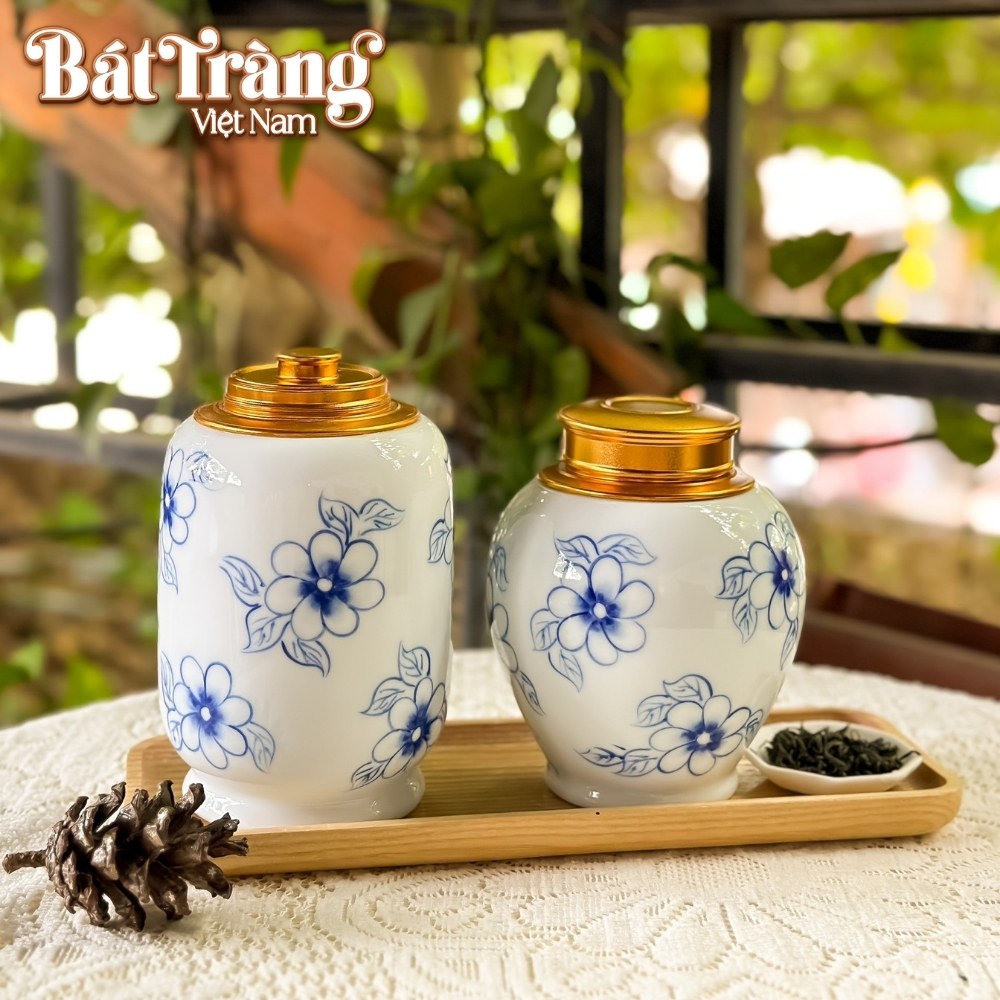 Hũ đựng trà gốm sứ