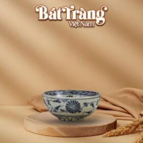 Bát cơm men rạn hoạ tiết hoa cúc đen BT-BD70