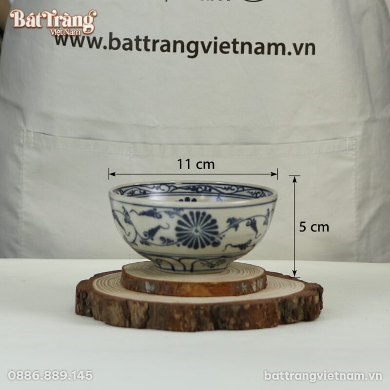Kích thước Bát cơm men rạn hoạ tiết hoa cúc đen BT-BD70 Kích thước Bát cơm men rạn hoạ tiết hoa cúc đen BT-BD70