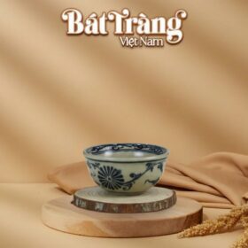 Bát đựng mắm men rạn hoạ tiết hoa cúc đen BT-BD71