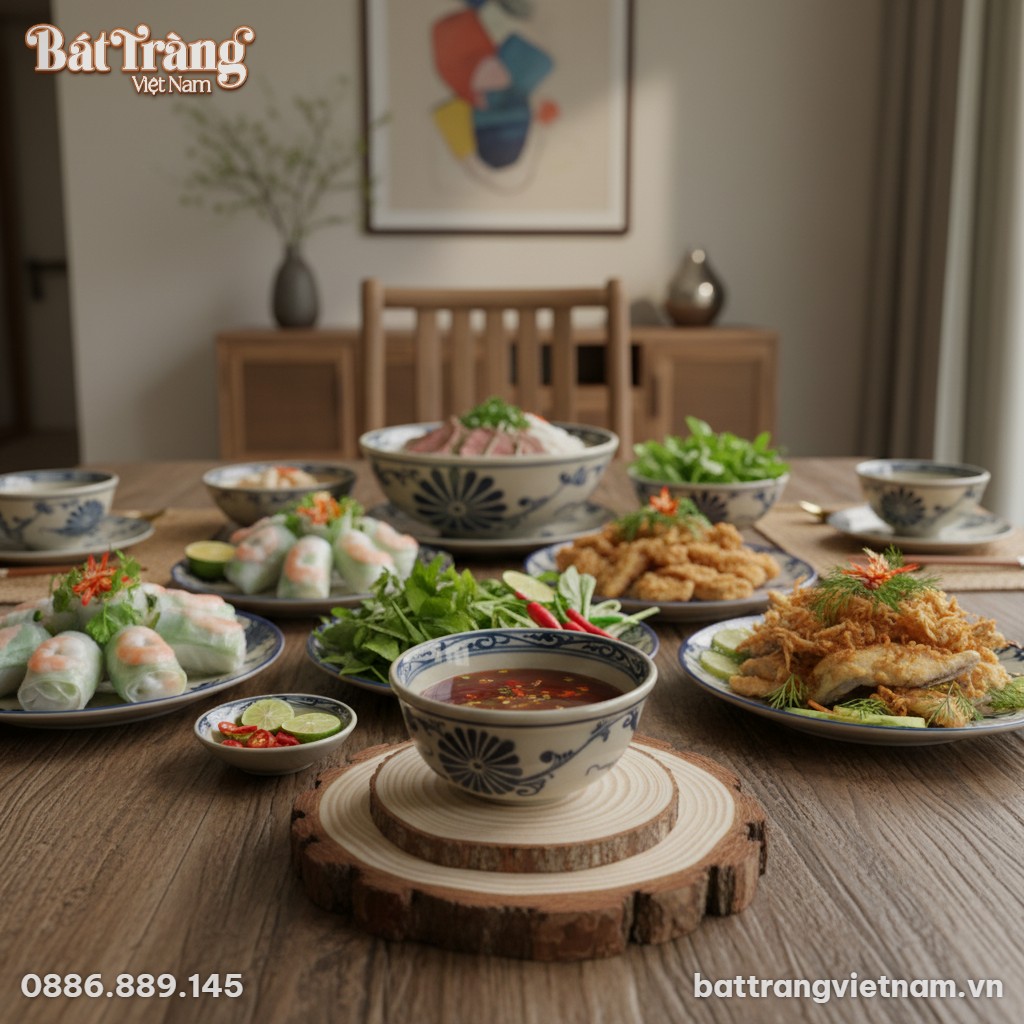 - cho nước mắm vào chén