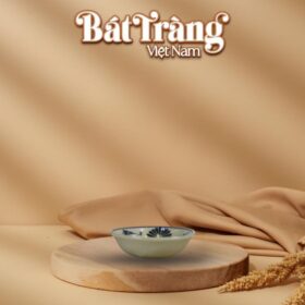 Đĩa muối nhỏ men rạn hoạ tiết hoa cúc đen BT-BD75