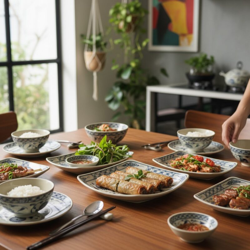 Cận cảnh chiếc đĩa gốm Bát Tràng hoa cúc xanh c... Cận cảnh chiếc đĩa gốm Bát Tràng hoa cúc xanh c...