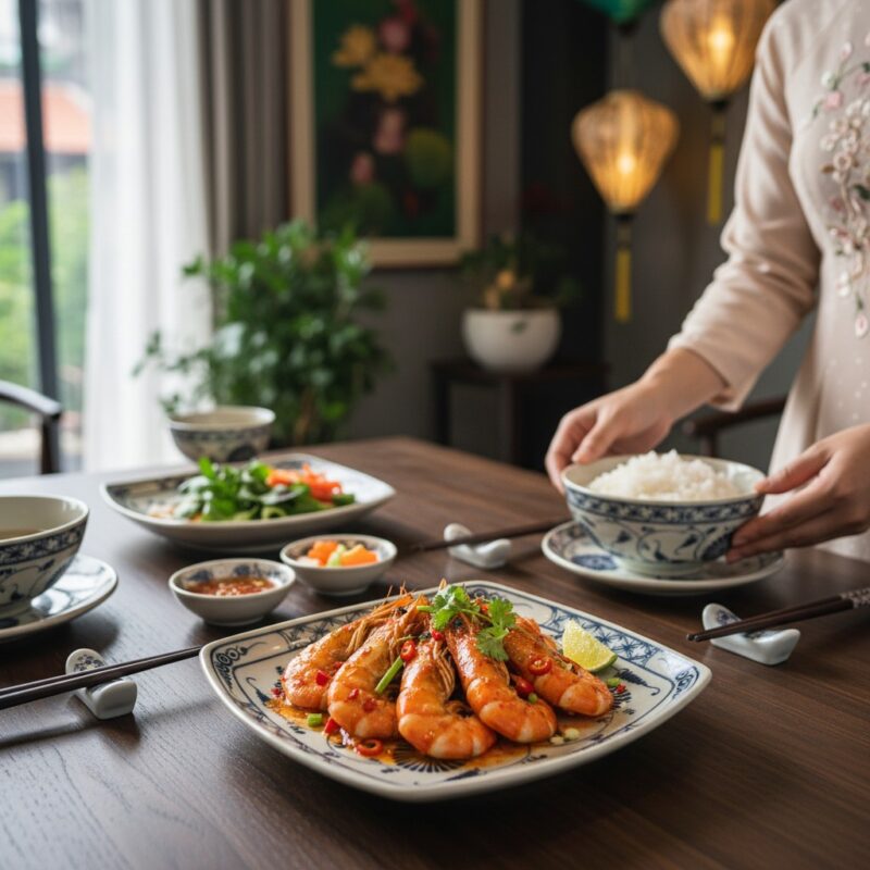 Chiếc đĩa gốm Bát Tràng hoa cúc đặt trên bàn ti... Chiếc đĩa gốm Bát Tràng hoa cúc đặt trên bàn ti...