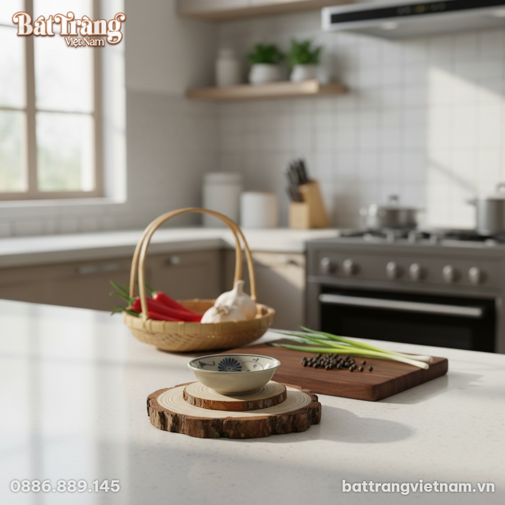 Đĩa muối gốm B&aacute;t Tr&agrave;ng men rạn, họa tiết hoa c&uacute;...