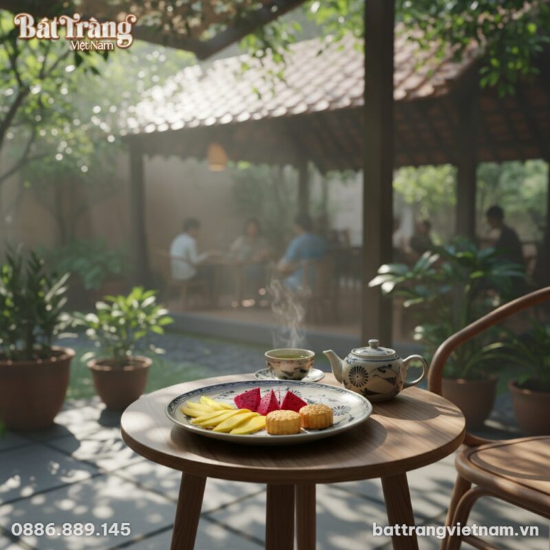 Đĩa tròn Bát Tràng men rạn hoa cúc đen được đặt... Đĩa tròn Bát Tràng men rạn hoa cúc đen được đặt...