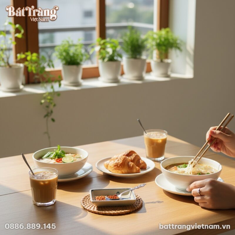 Khay gia vị Bát Tràng (6x9cm) men trắng ngà, họ...