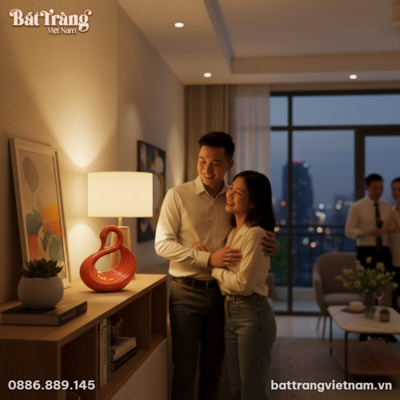 Trong không gian ấm cúng của một buổi tiệc tân ...