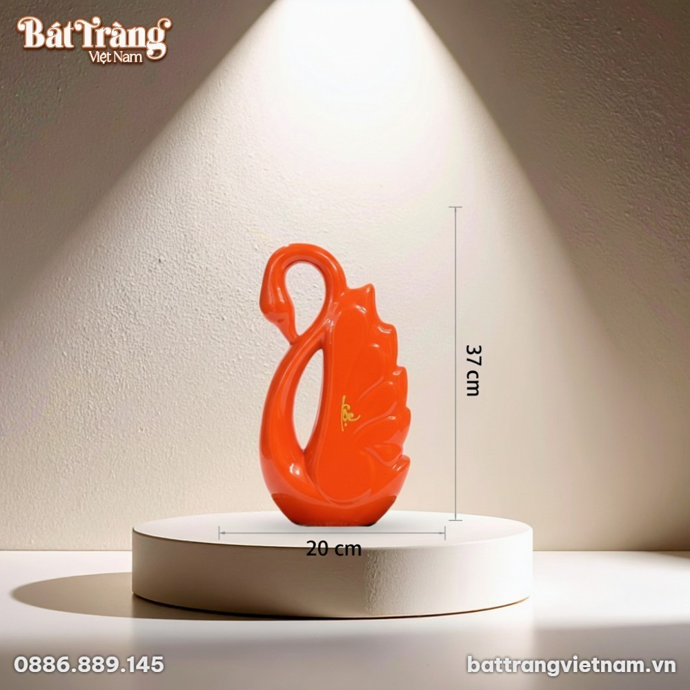 K&iacute;ch thước Lọ decor thi&ecirc;n nga đỏ vẽ chữ Lộc BT-TGS01