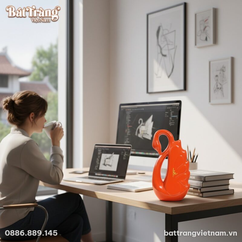 Trên bàn làm việc gọn gàng của một kiến trúc sư...