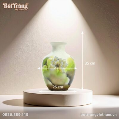 Kích thước Lọ hoa cổ loe vẽ hoa sen BT-LHS02