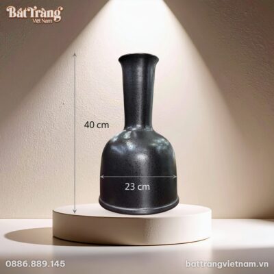 Kích thước Lọ hoa dáng đầm size đại men đen trơn BT-LHS17