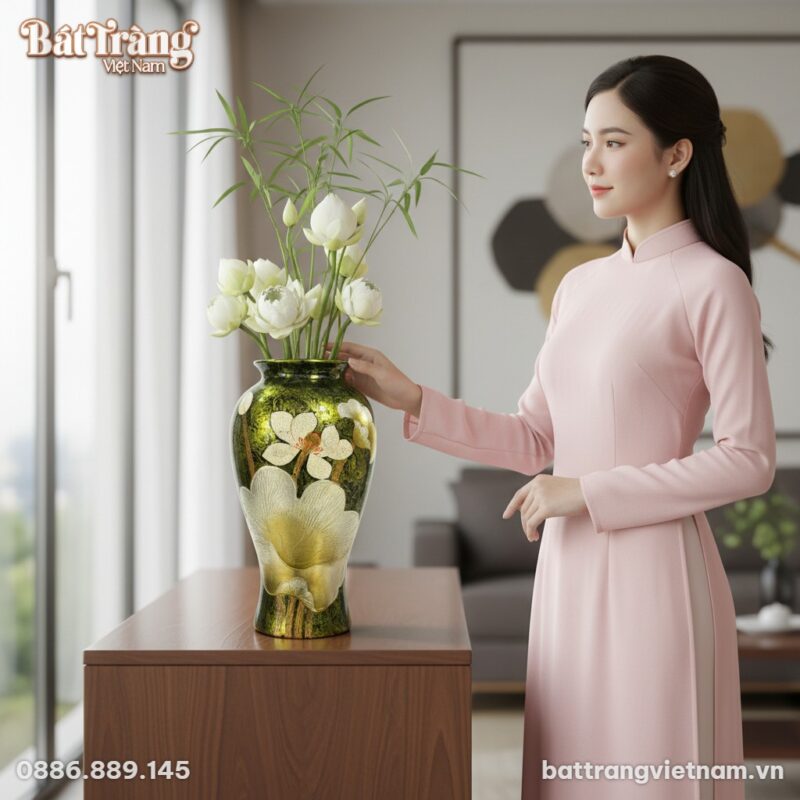 Một người phụ nữ Việt Nam trong trang phục áo d...