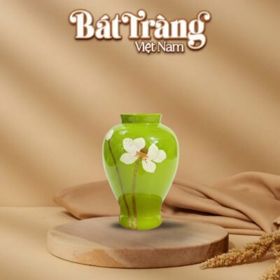 Lọ hoa dáng choé xanh ngọc vẽ hoa sen g BT-LHS10 - Ảnh đại diện