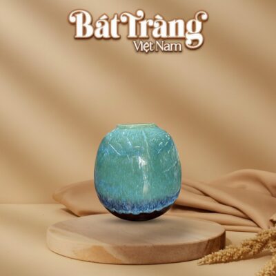 Lọ hoa dáng lu màu xanh ngọc men hoả biến BT-LHS15 - Ảnh đại diện