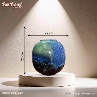 Kích thước Lọ hoa dáng lu men hoả biến thạch lam BT-LGS23