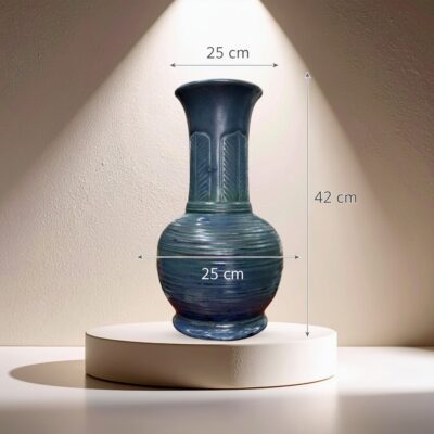 Kích thước Lọ hoa dáng tỏi cao men xanh dương BT-LHS32