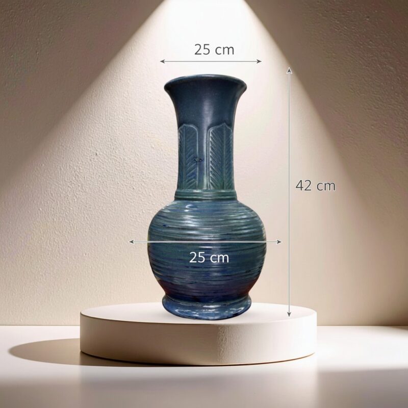 Kích thước Lọ hoa dáng tỏi cao men xanh dương BT-LHS32