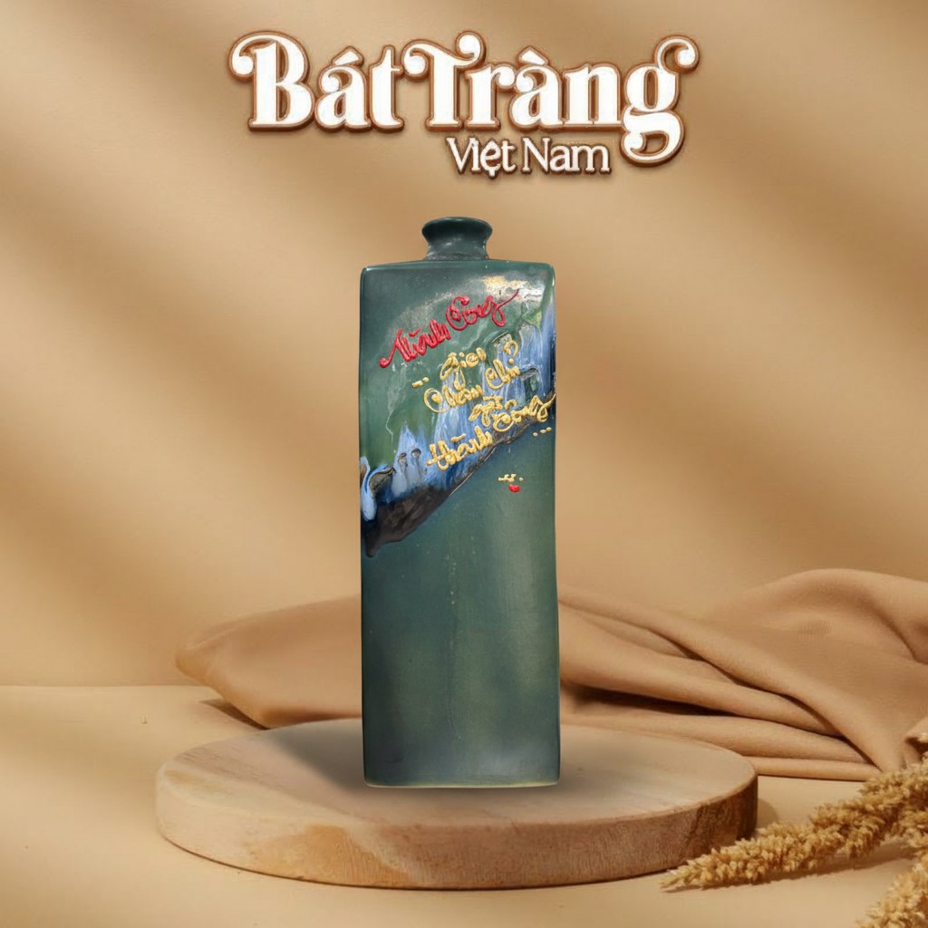 Lọ hoa dáng trụ vai vuông hoả biến chữ Thành Công BT-LHS30