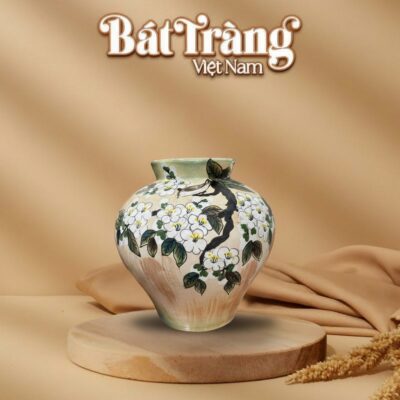 Lọ hoa dáng vò tròn thấp hoạ tiết hoa BT-LGS21 - Ảnh đại diện