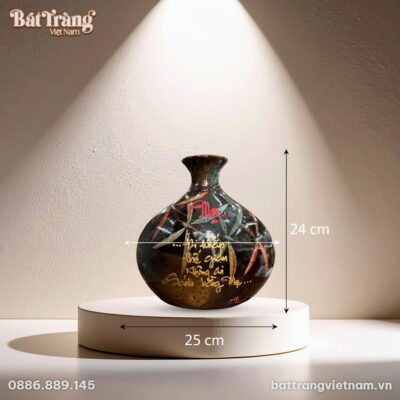 Kích thước Lọ hoa giọt nước thư pháp chữ Mẹ BT-LGS27