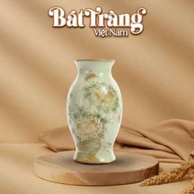 Lọ hoa men ngọc khắc nổi hoa phù dung BT-LHS01 - Ảnh đại diện