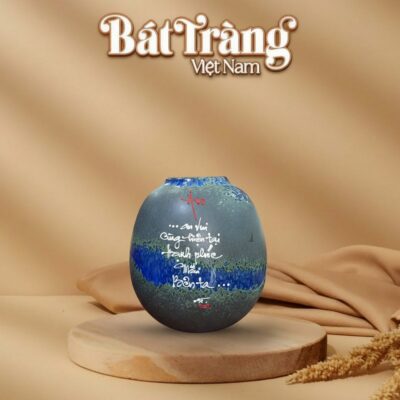 Lọ hoa vò tròn thấp men hoả biến chữ An BT-LGS24 - Ảnh đại diện