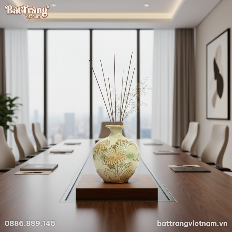 Lọ hút lộc gốm Bát Tràng 21cm đặt trang trọng t...