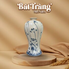 Mai bình tích lộc men rạn vẽ hoa sen BT-MB20