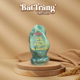 Tượng đá cuội khắc thư pháp trang trí không đê BT-TG01