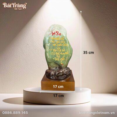 Kích thước Tượng đá cuối thư pháp viết tay Tri Ân có đế BT-TG03